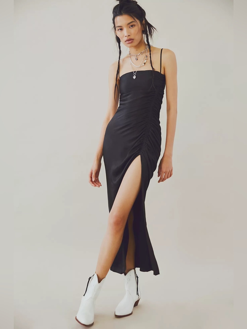 Shona Joy Thalia Bias Ruched Midi Dress